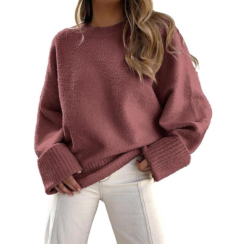 Cozy Long-Sleeve Crewneck Pullover Sweater for Everyday Warmth