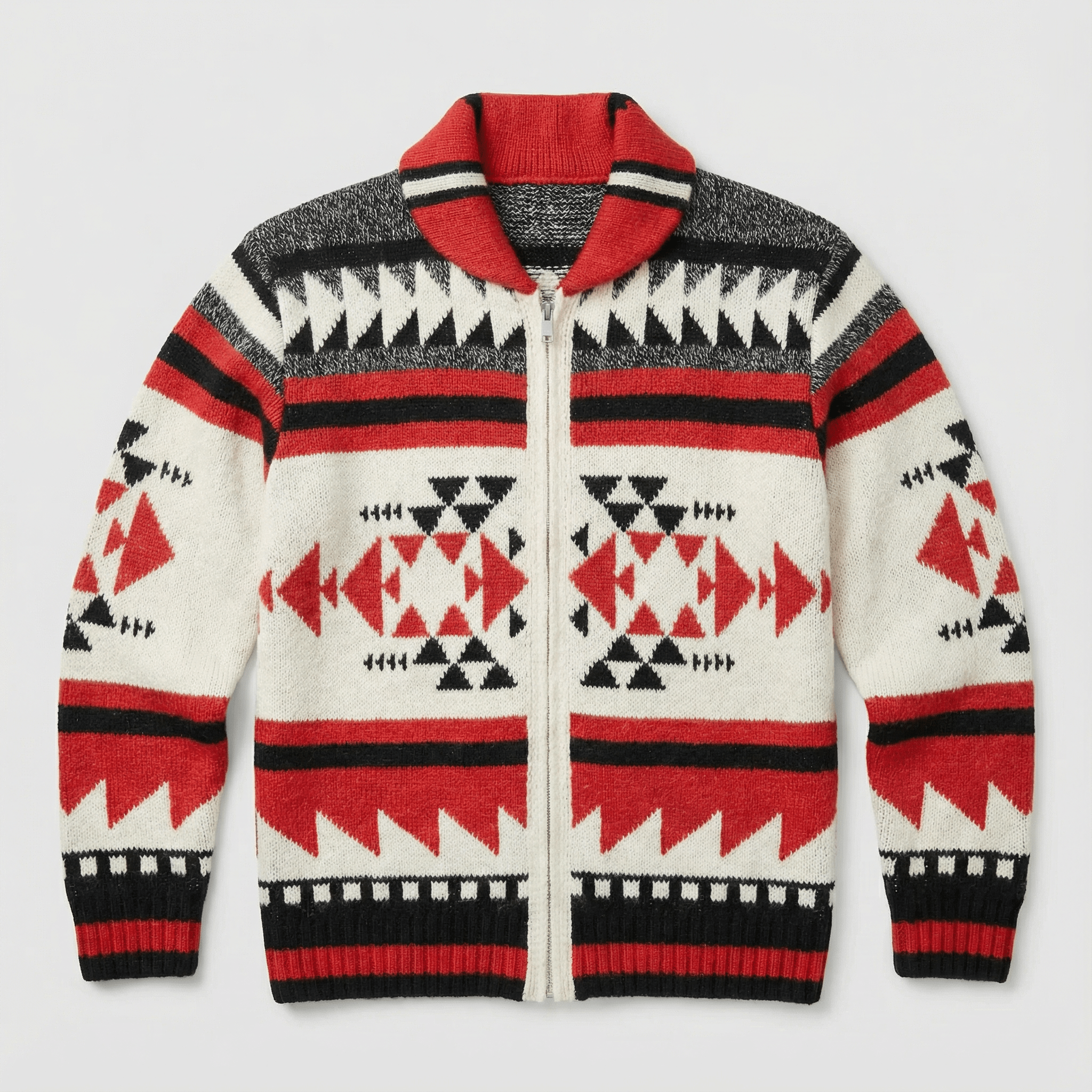 Dominic | Geometric Zip-Knit Cardigan - Sleek, Cozy Knitwear