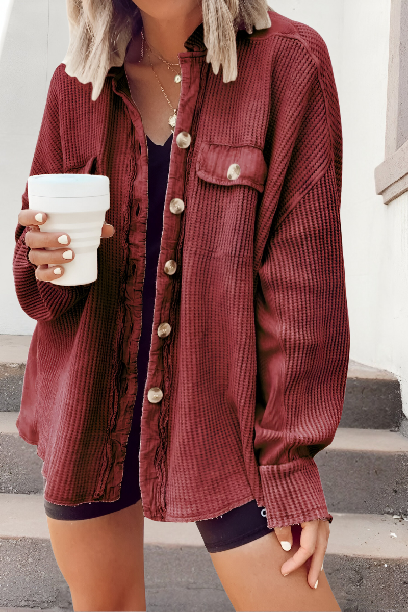 Mila - Comfortable Knit Cardigan with Ruffled Pattern