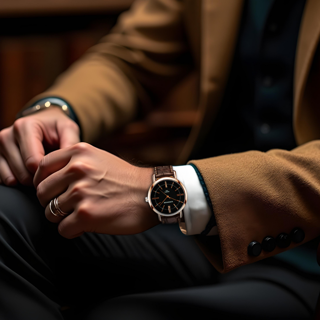 Elegant Leather Strap Quartz Wristwatch for Timeless Style