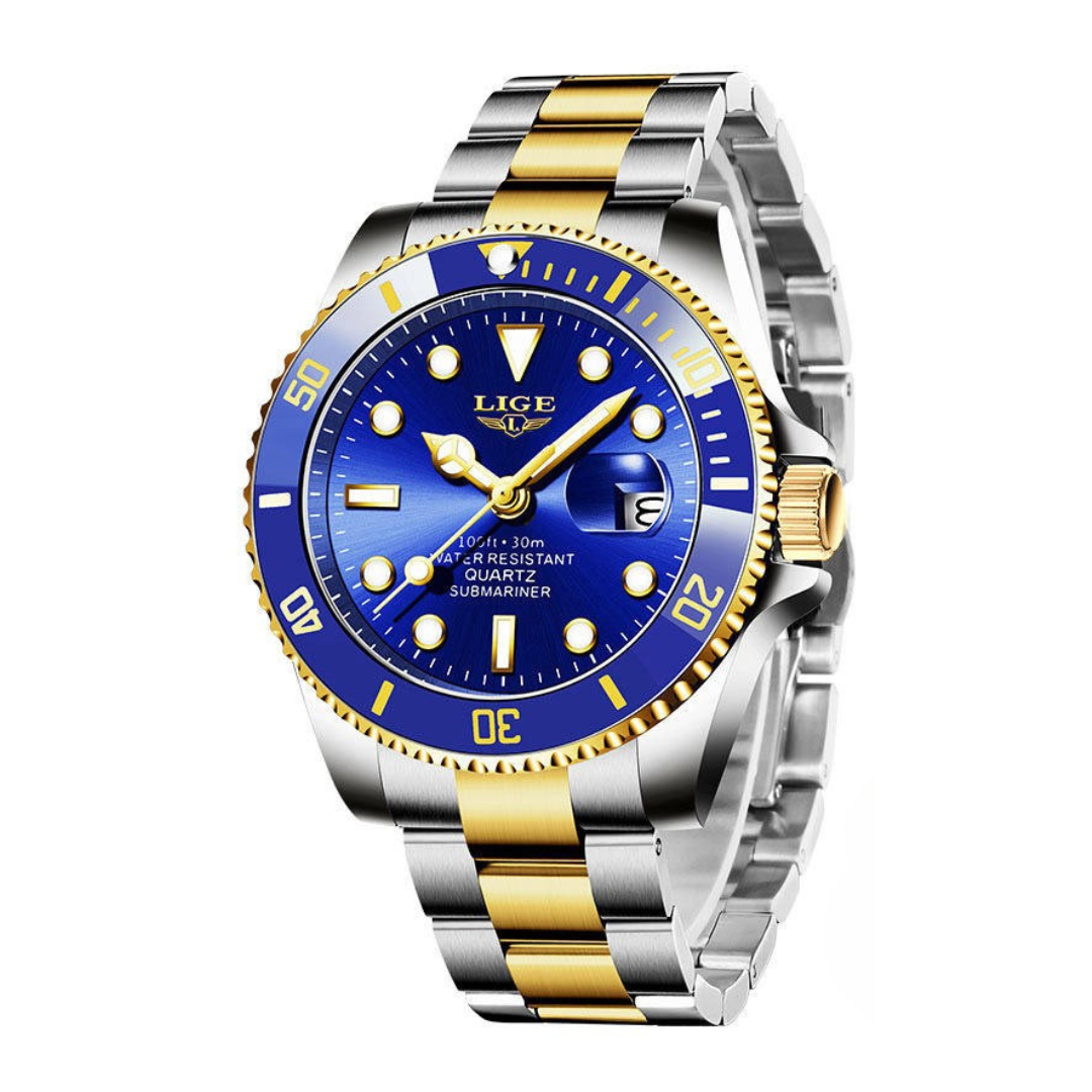 Elegant masculine stainless steel diving watch