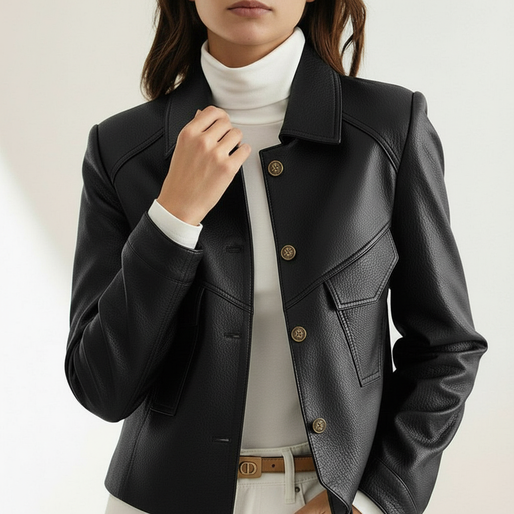 Gianna Elegant Classic Leather Jacket for Timeless Style
