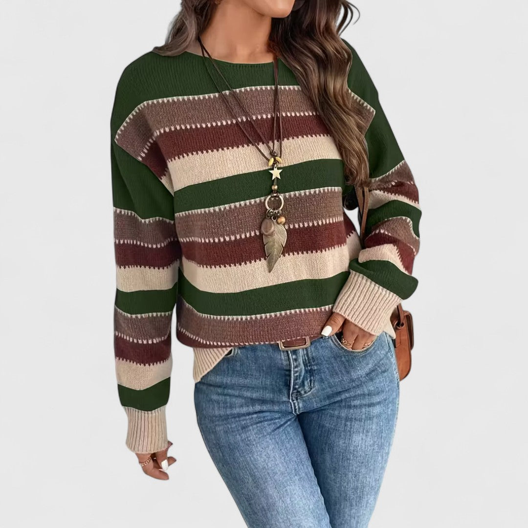 Sofia - Chic Vintage Striped Sweater for Effortless Style