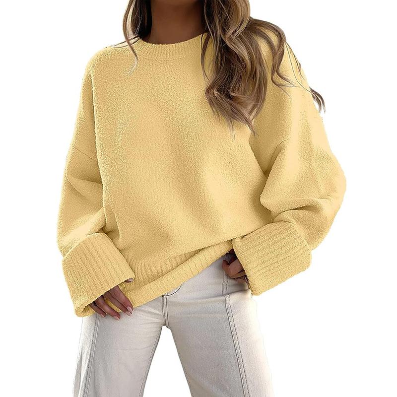 Cozy Long-Sleeve Crewneck Pullover Sweater for Everyday Warmth