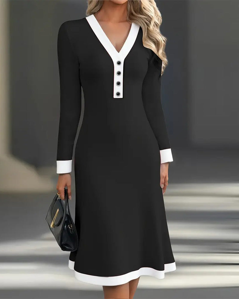 Kaylin™ Elegant Long-Sleeve Dress