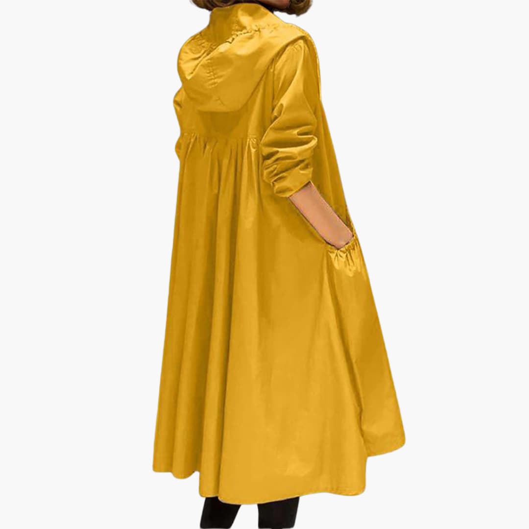 Elegant Long Trench Coat with Hood for Women