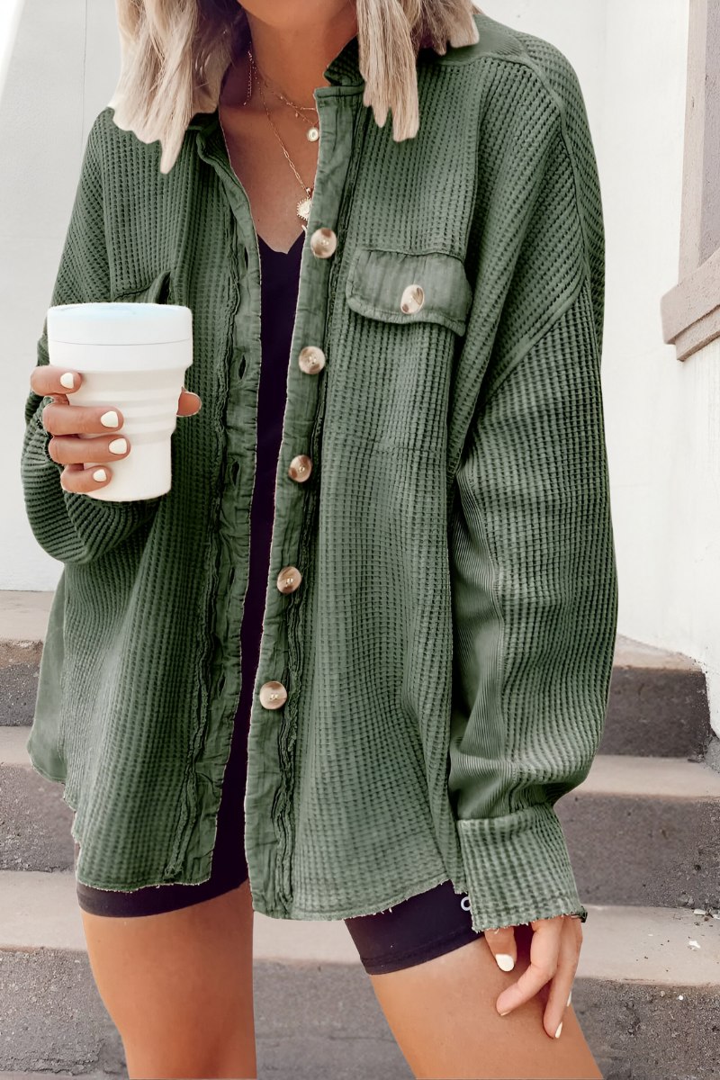 Mila - Comfortable Knit Cardigan with Ruffled Pattern