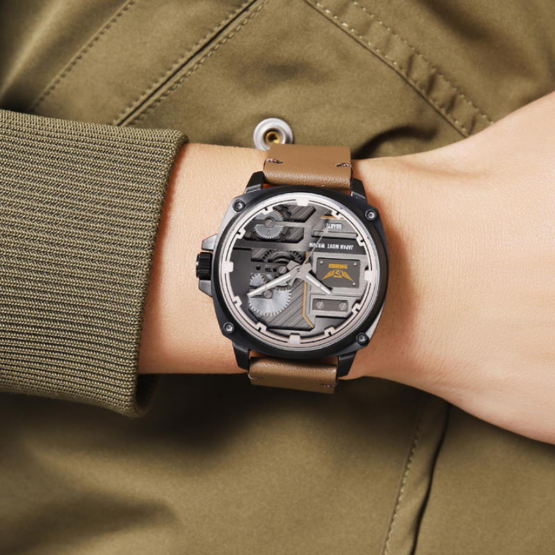 Elegant Leather Quartz Men's Watch