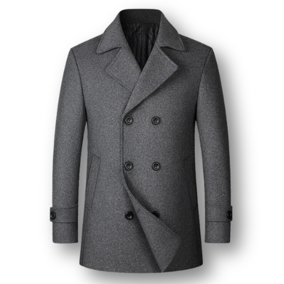 Silvan | Elegant Double-Breasted Coat in Premium Wool – Refined and Comfortable Style