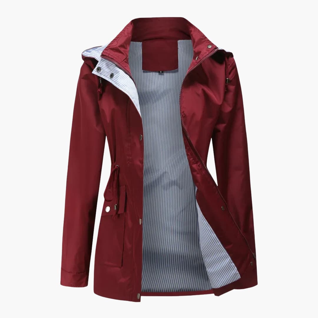 Long trench coat with hood – Elegant women's coat