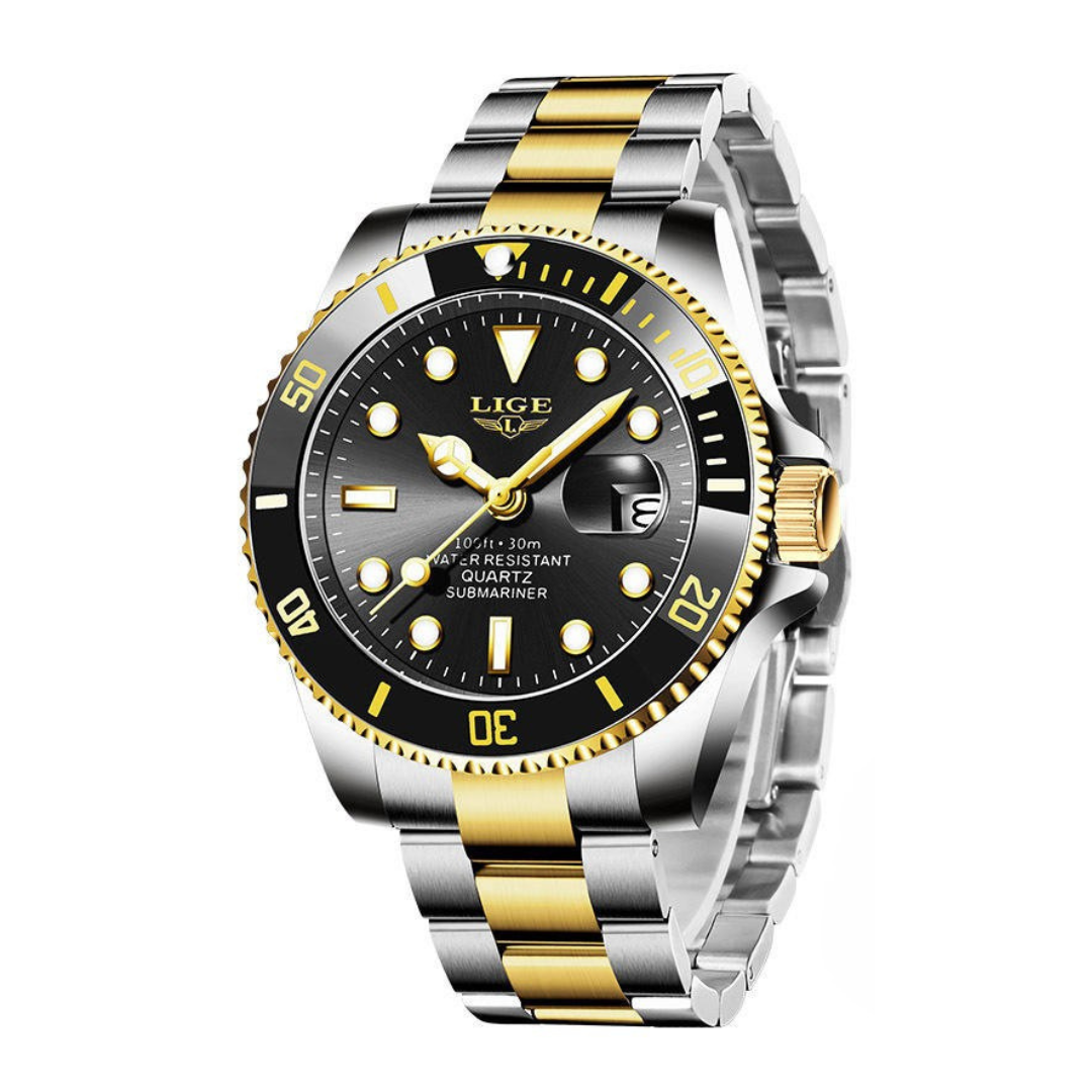 Elegant masculine stainless steel diving watch