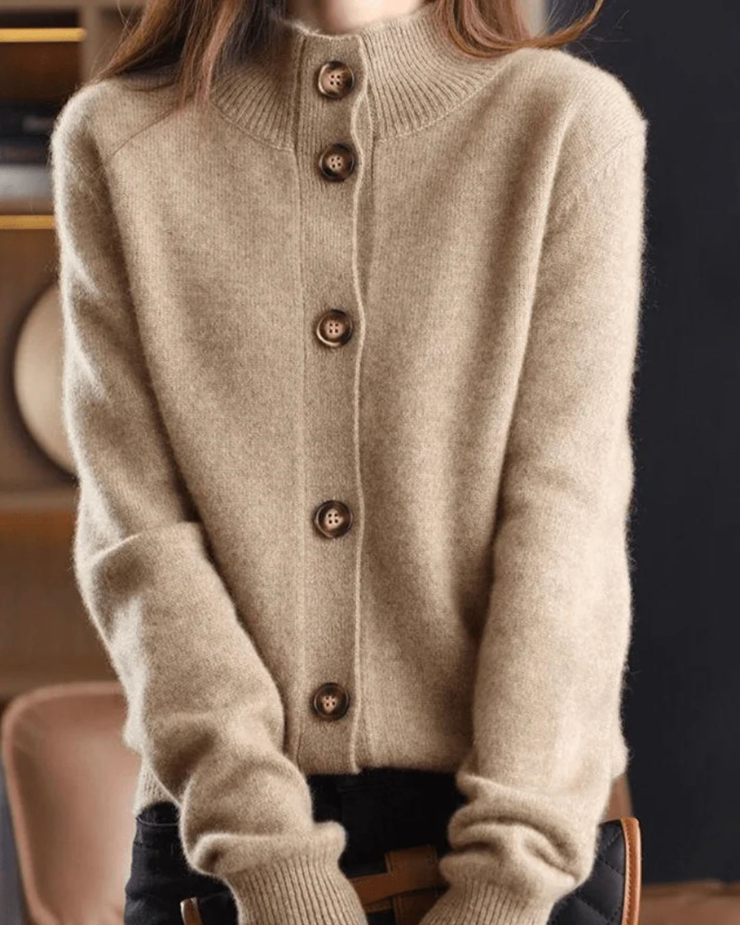 Claire | Elegant Retro-Style Cashmere Cardigan for Timeless Chic