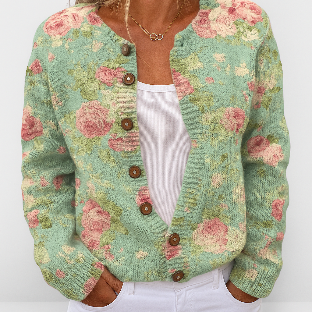 Alina | Women's Floral Knit Cardigan | Versatile Fit