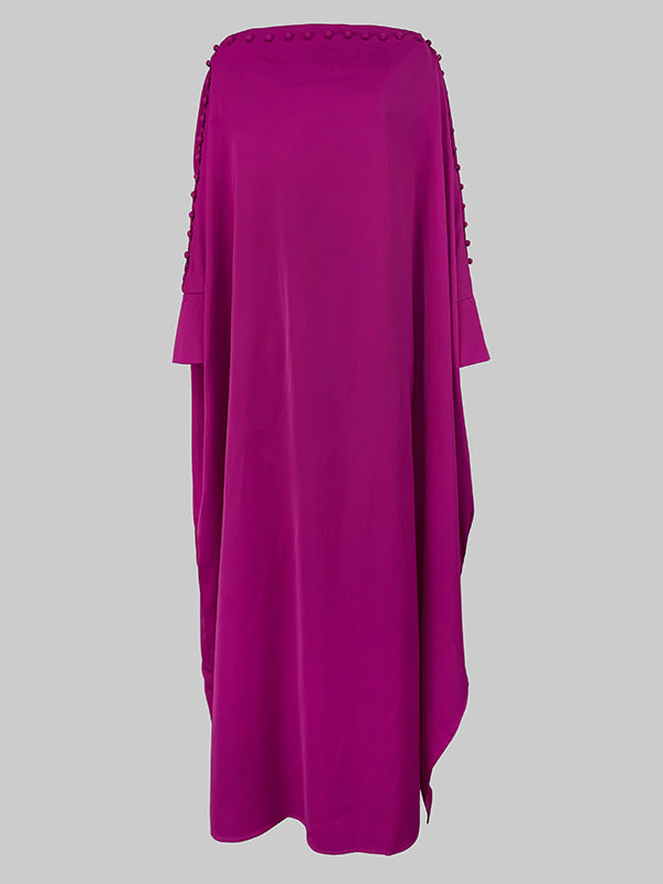 Women’s Loose Fit Button Detail Maxi Dress