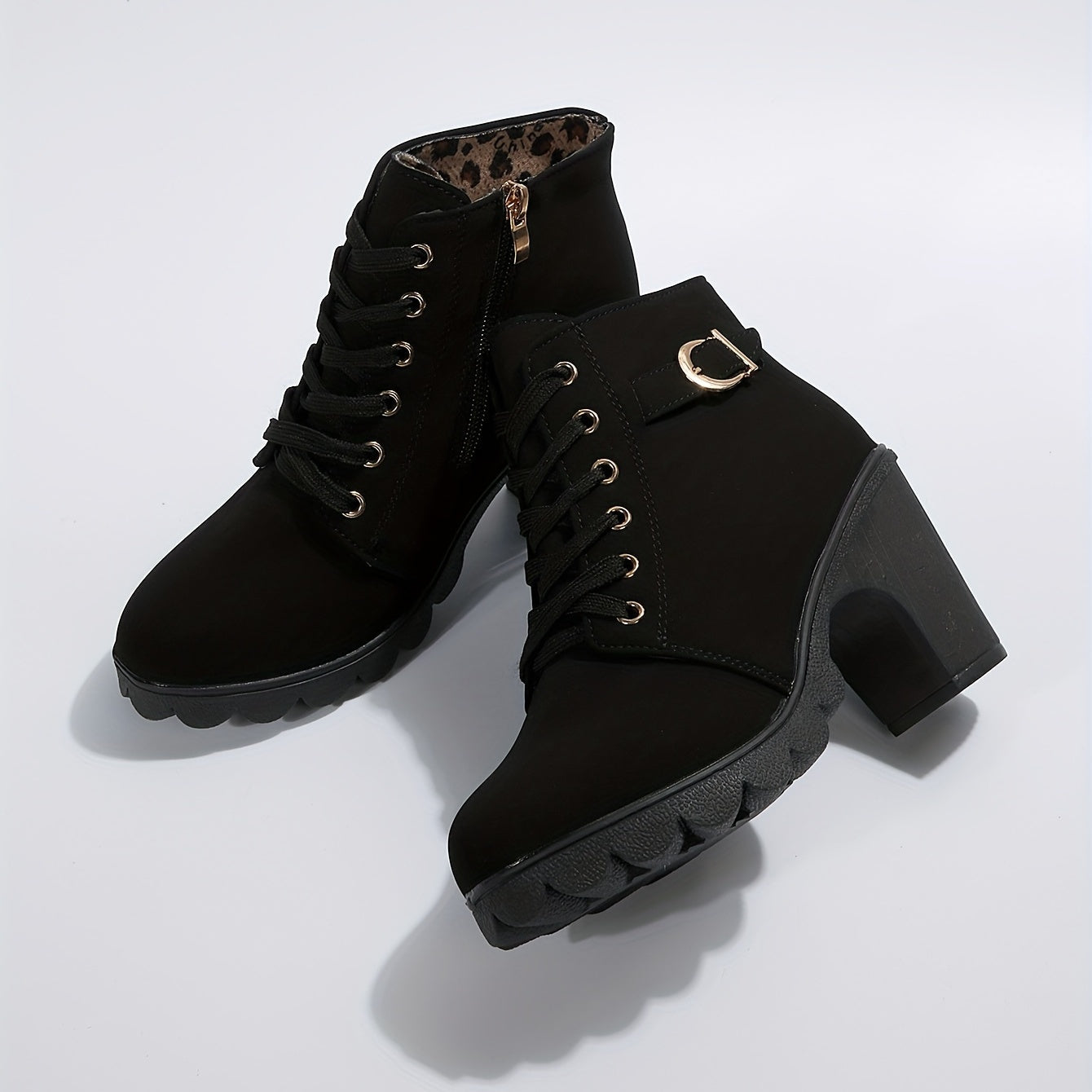 Yael - Elegant Leather Lace-up Booties