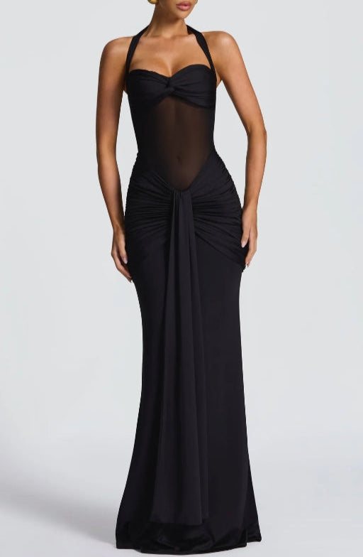 Elegant and Sophisticated Long Maxi Strapless Dress with Laces