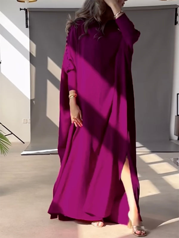 Women’s Loose Fit Button Detail Maxi Dress