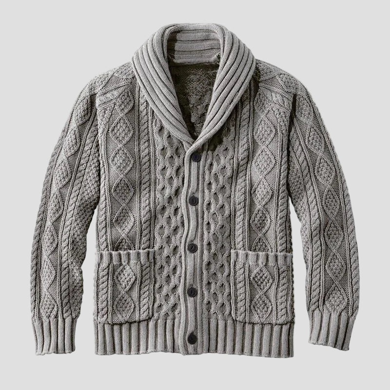 Noah Knitted Jacquard Retro-Style Cardigan