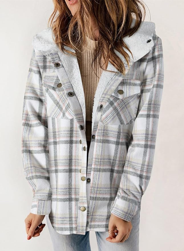Elvessa | Elegant Plaid Flannel Jacket