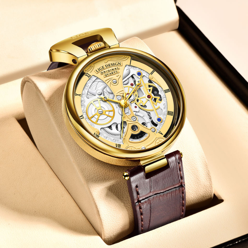 Elegant hollow-design business watch for a sophisticated style