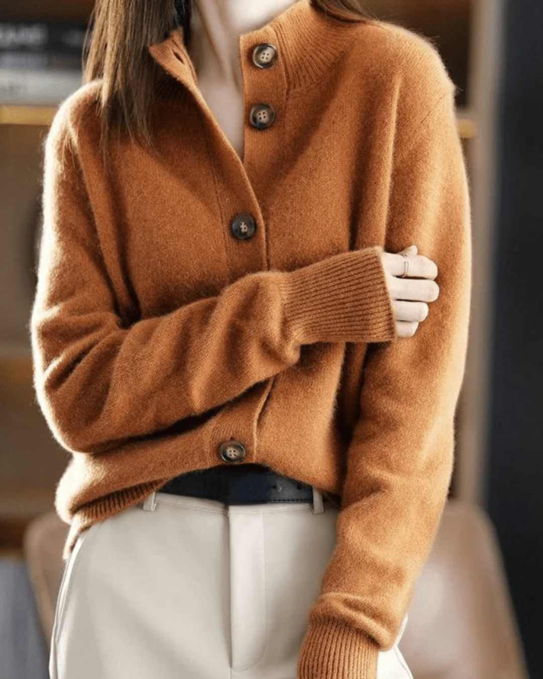 Claire | Elegant Retro-Style Cashmere Cardigan for Timeless Chic