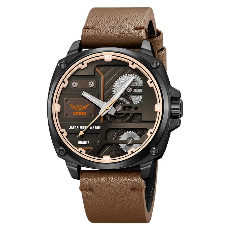 Elegant Leather Quartz Men's Watch
