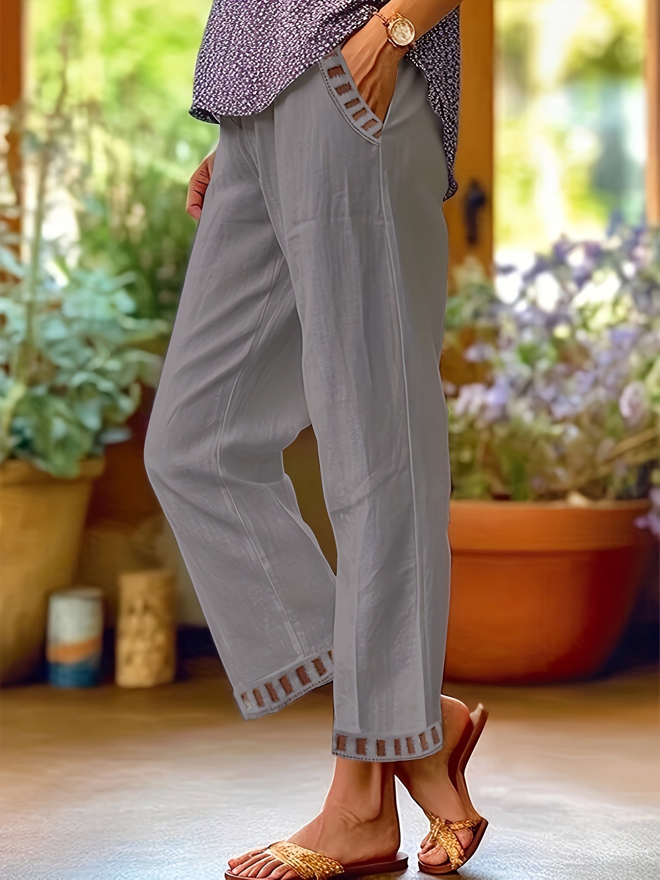 Wren – Casual Contrast Trim Cropped Pants for Effortless Style