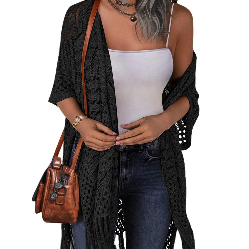 Cozy Summer Hollow-Out Tassel Outerwear