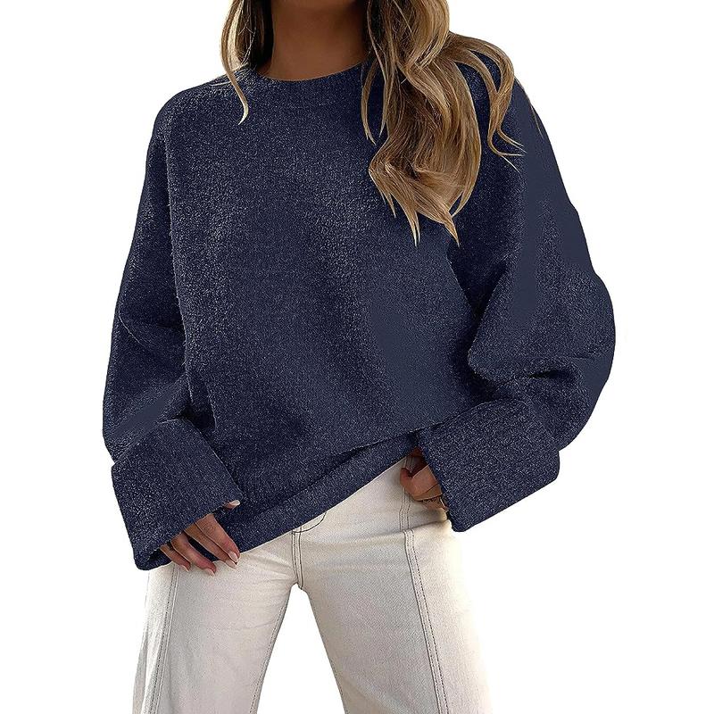 Cozy Long-Sleeve Crewneck Pullover Sweater for Everyday Warmth