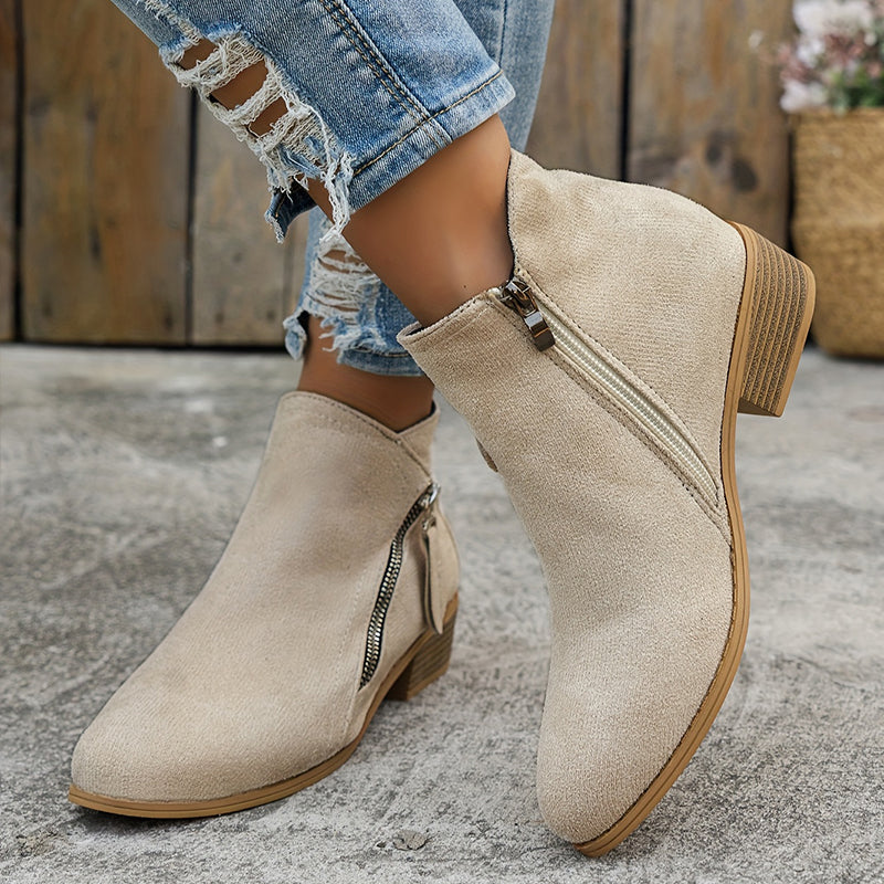 Jasmine - Stylish and Elegant Laceless Ankle Boots