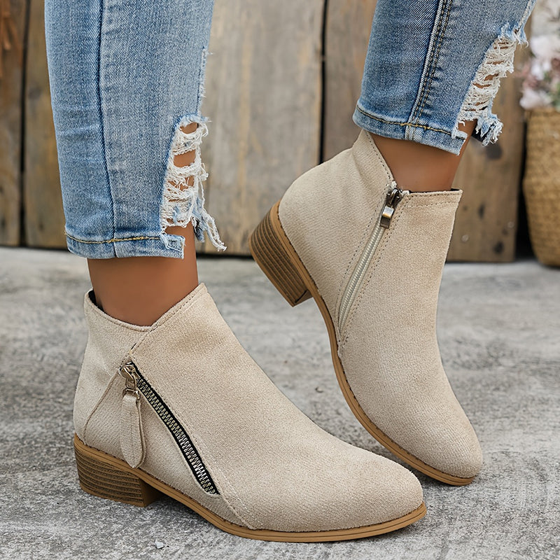 Jasmine - Stylish and Elegant Laceless Ankle Boots
