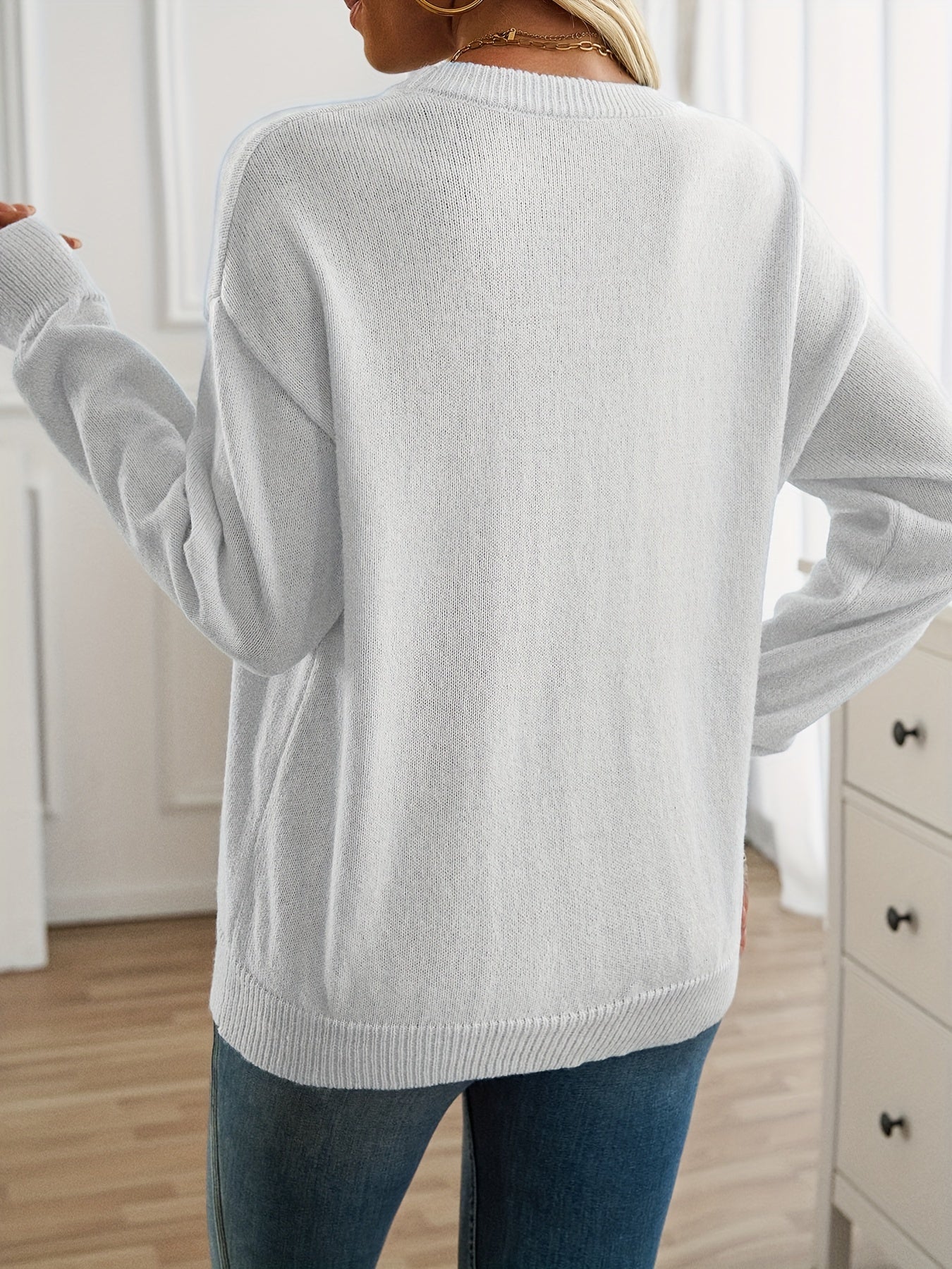 Elisabeth Women's Sweater with Long Sleeves and Round Neck