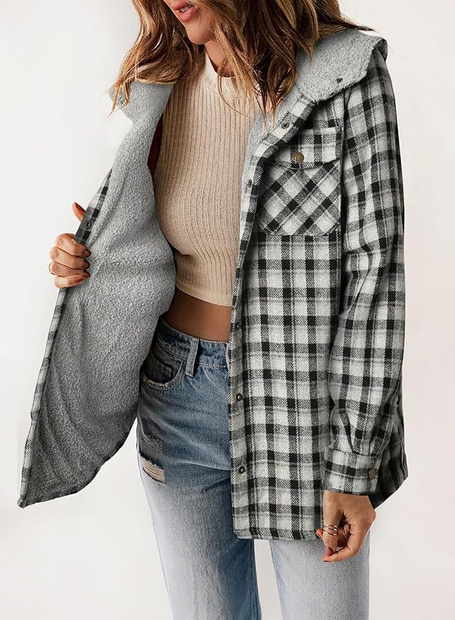 Elvessa | Elegant Plaid Flannel Jacket