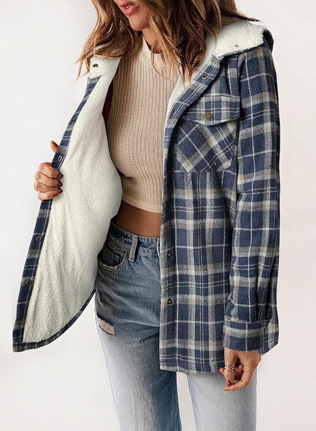 Elvessa | Elegant Plaid Flannel Jacket