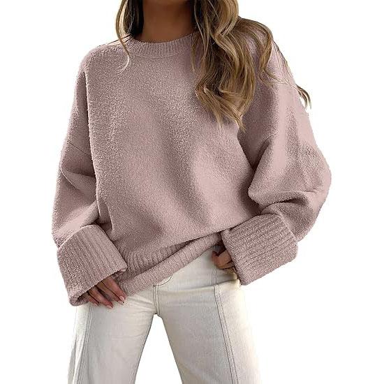 Cozy Long-Sleeve Crewneck Pullover Sweater for Everyday Warmth