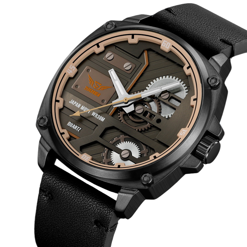 Elegant Leather Quartz Men's Watch