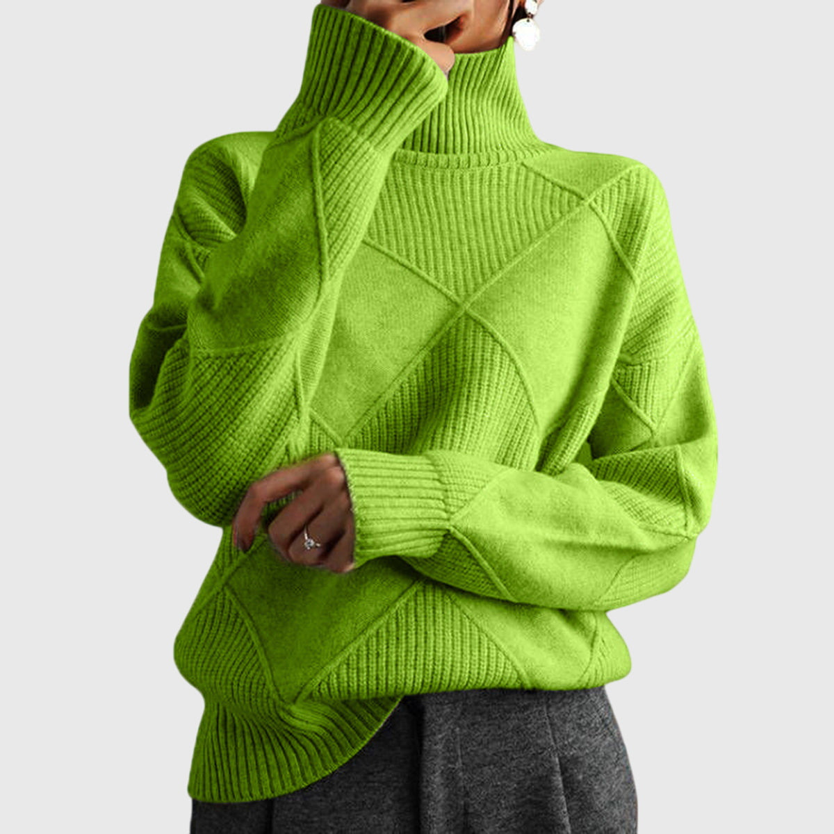 Angela™ - Oversized Cozy Turtleneck Sweater for Comfort and Style
