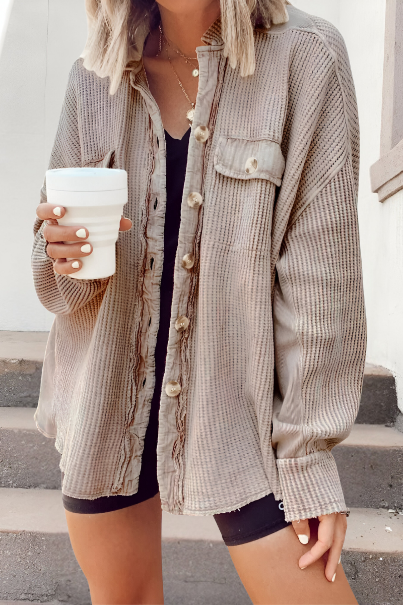 Mila - Comfortable Knit Cardigan with Ruffled Pattern