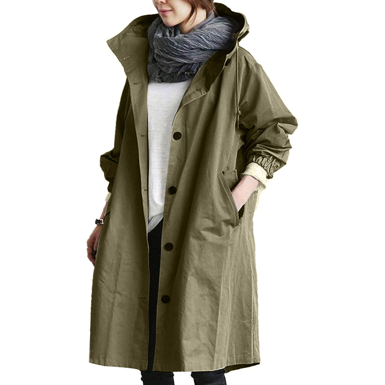 Long raincoat for women, warm and stylish winter coat