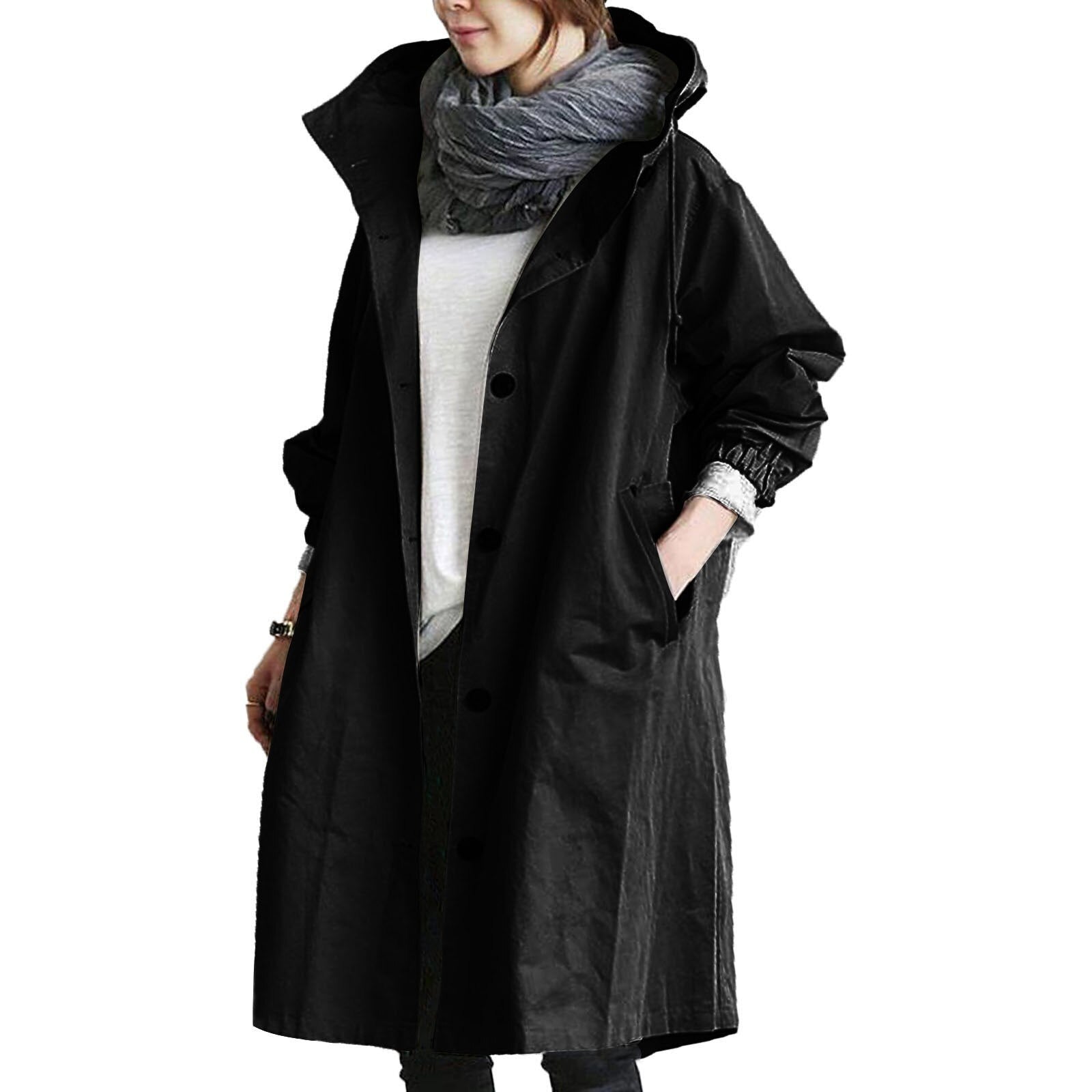 Long raincoat for women, warm and stylish winter coat