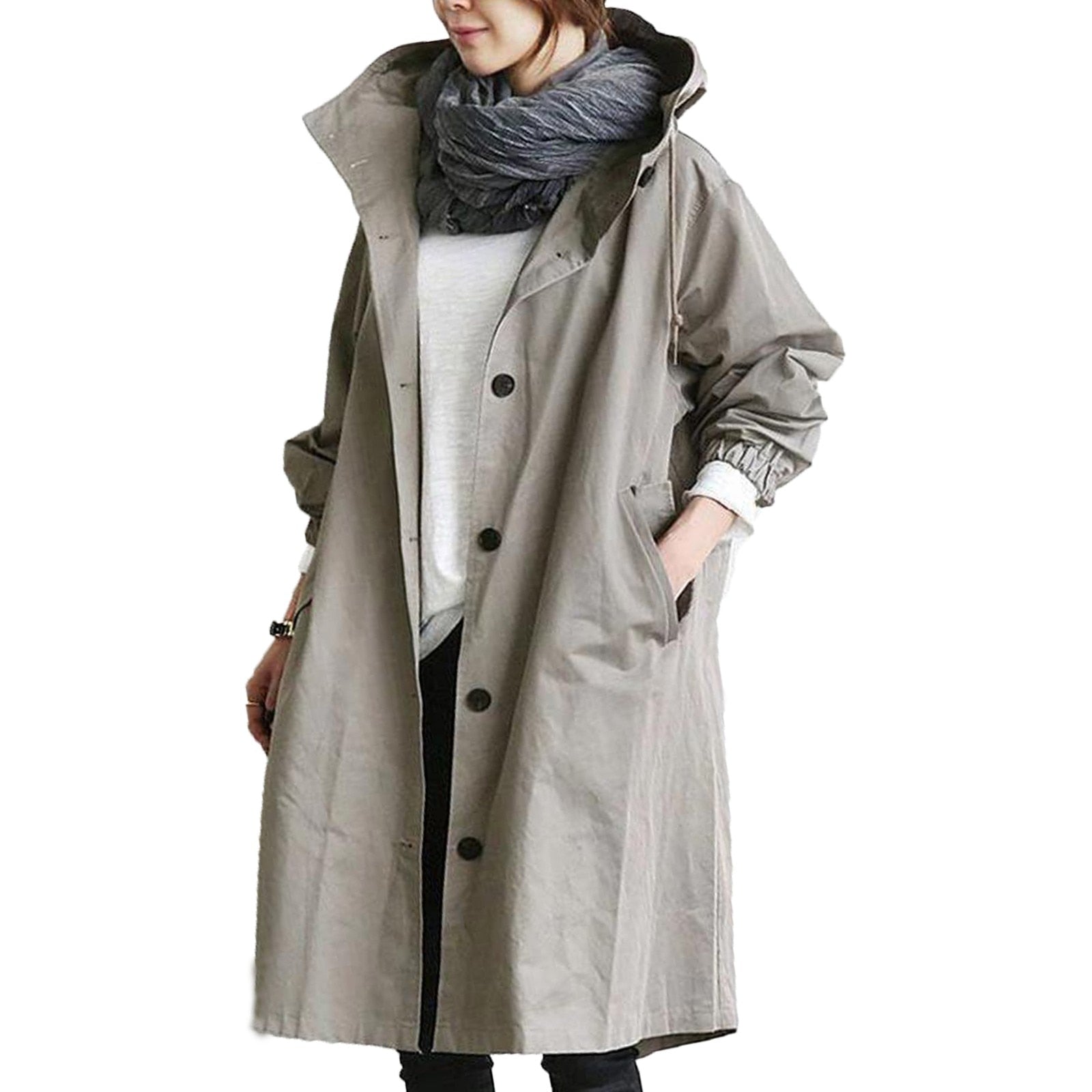 Long raincoat for women, warm and stylish winter coat