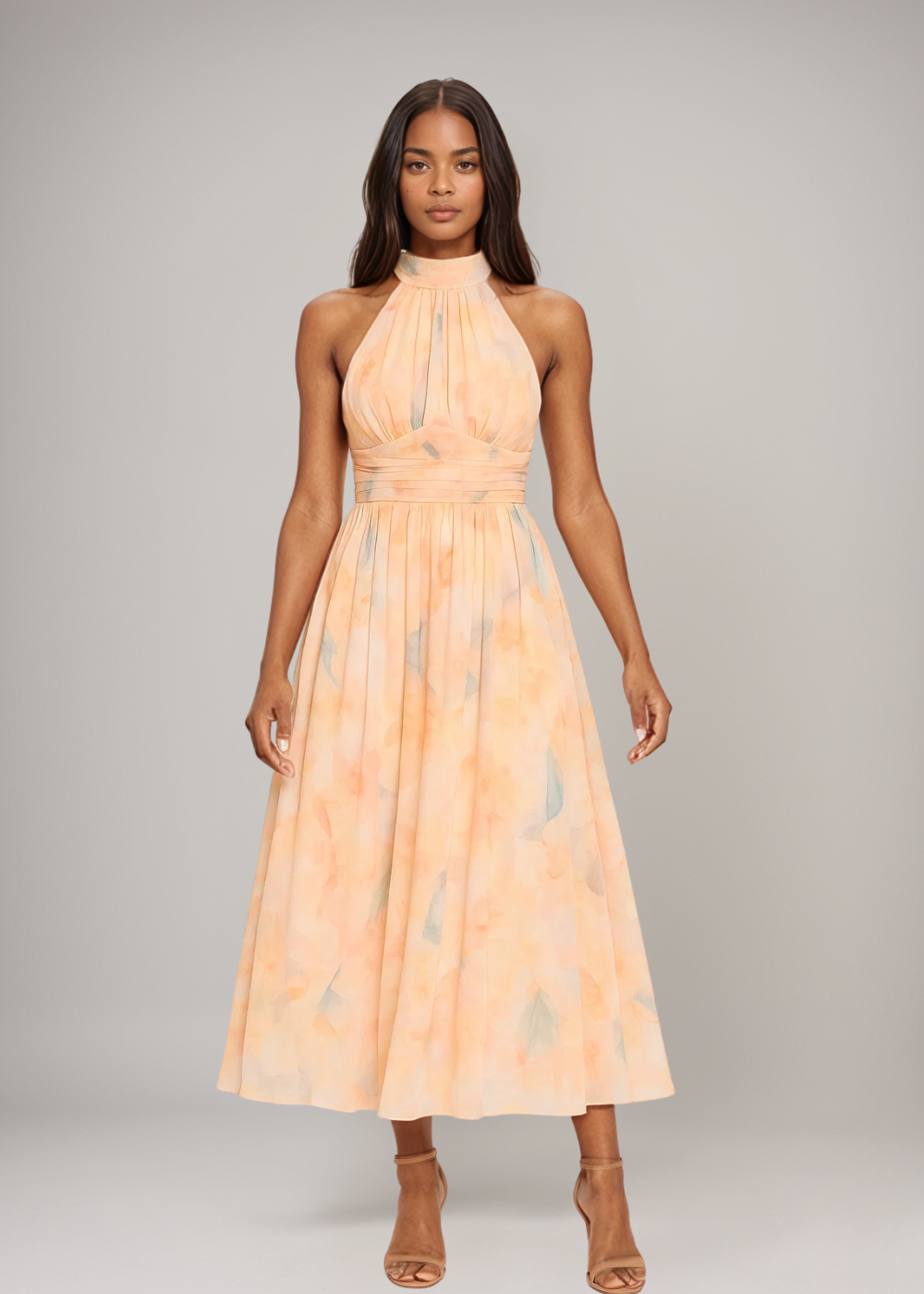 Halterneck Maxi Dress – Elegant, Flowy Silhouette