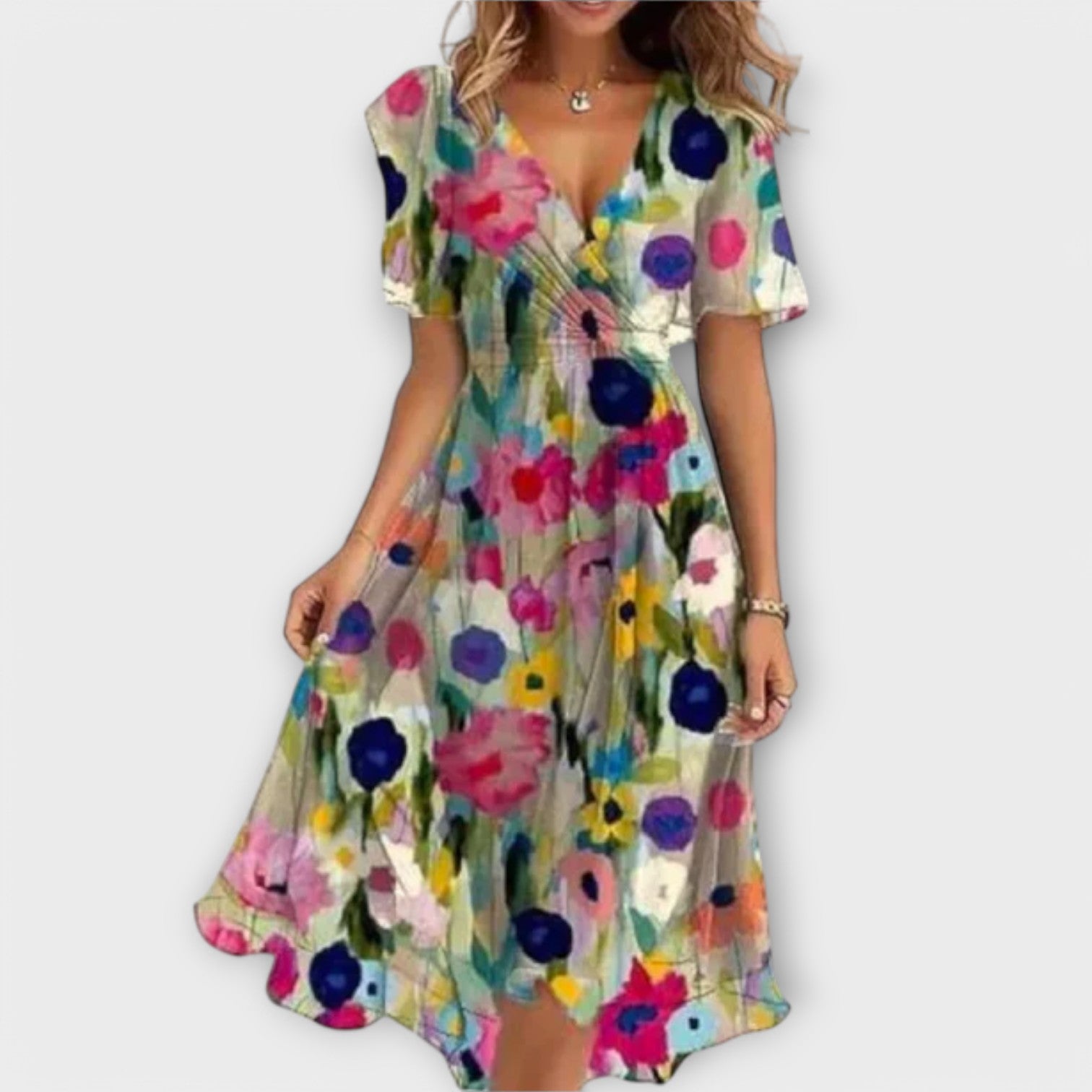 Annegret | Casual V-Neck Dress 5