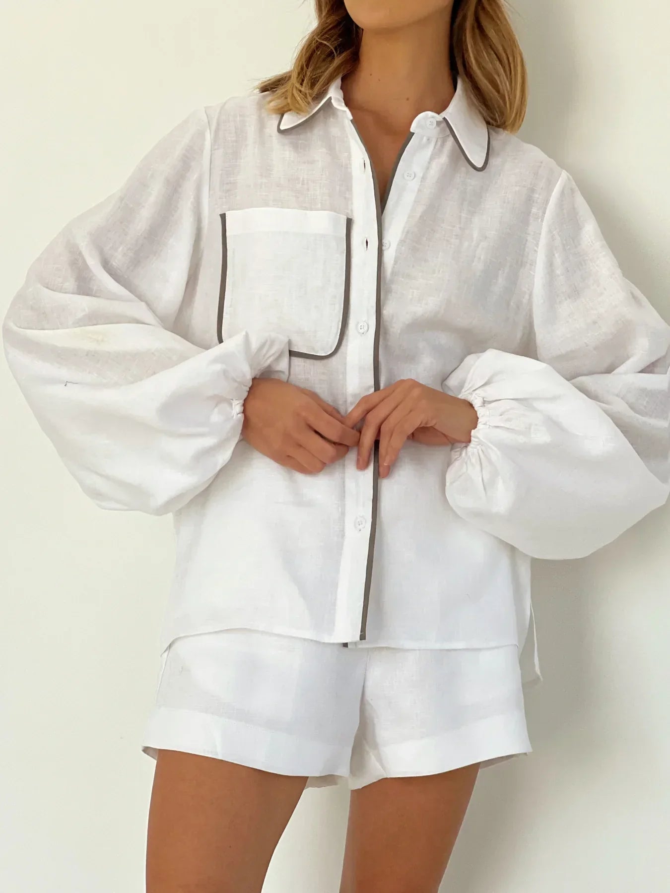 Natalie | Women's Two-Piece Set with Shorts and Top in Elegant Romper Style