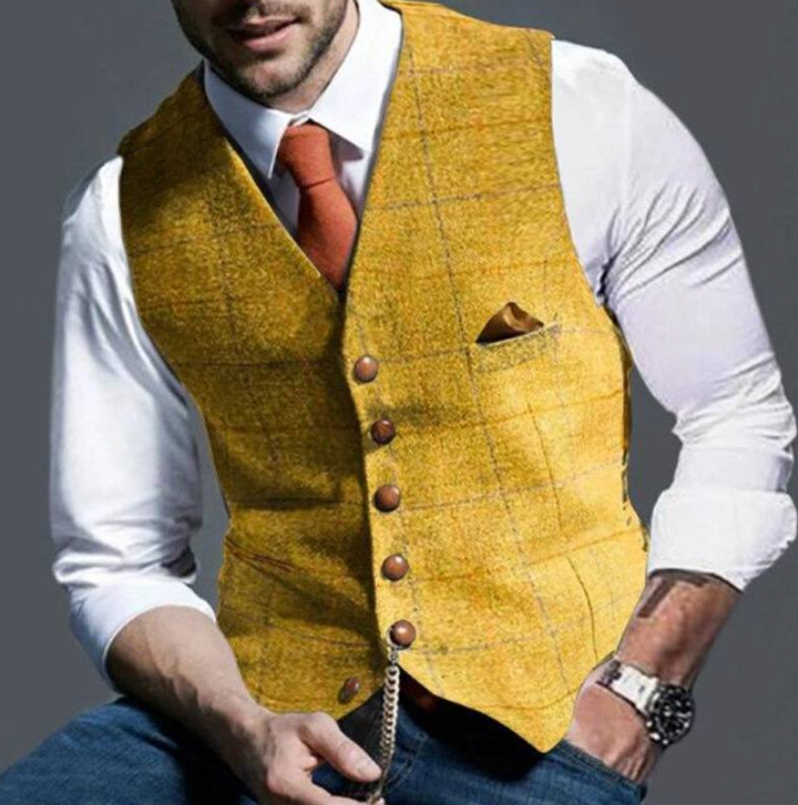 Damiel | Sophisticated Button-Front Waistcoat for a Stylish Look