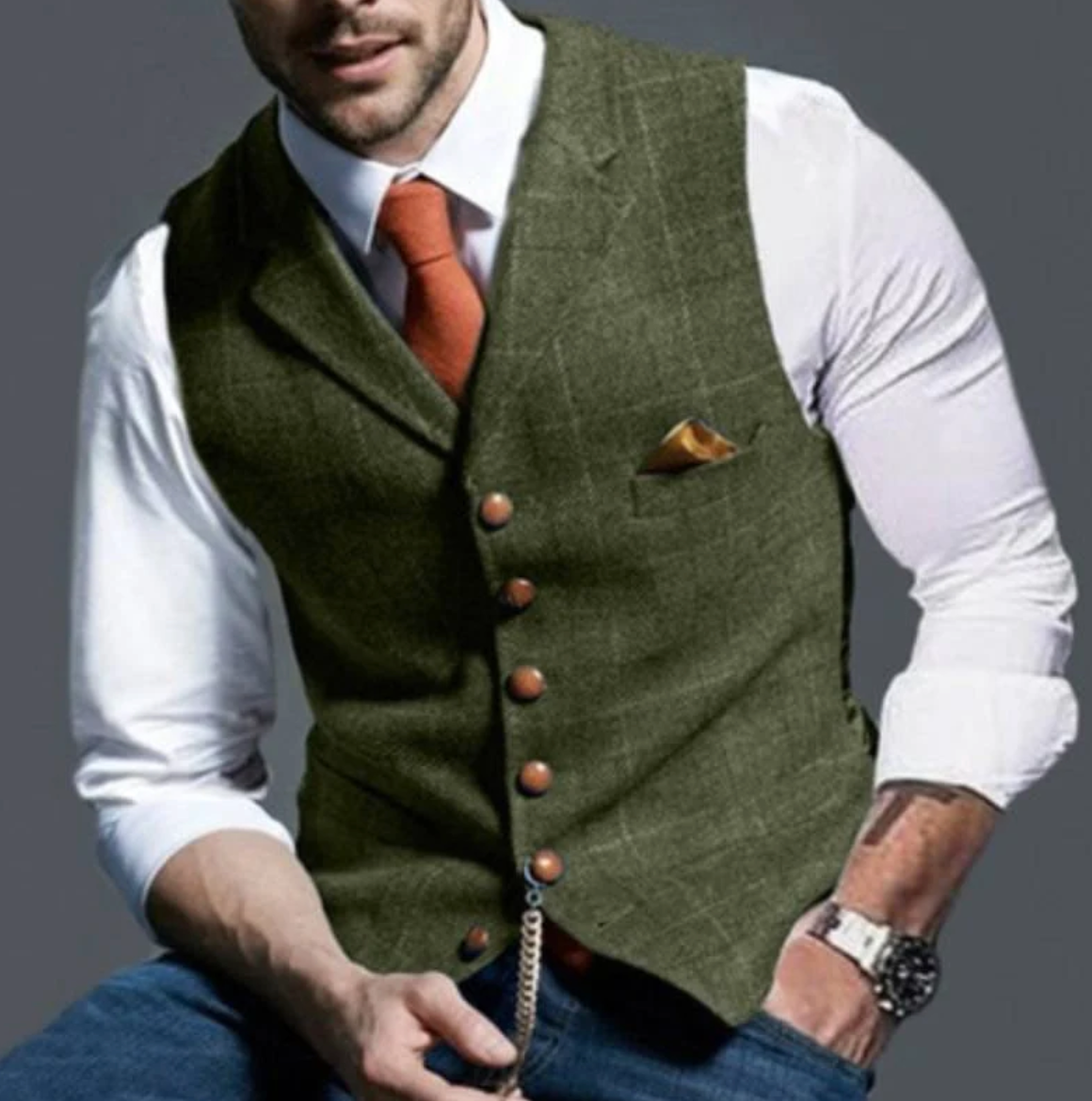 Damiel | Sophisticated Button-Front Waistcoat for a Stylish Look