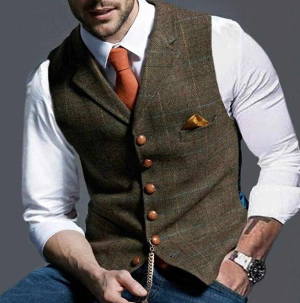 Damiel | Sophisticated Button-Front Waistcoat for a Stylish Look