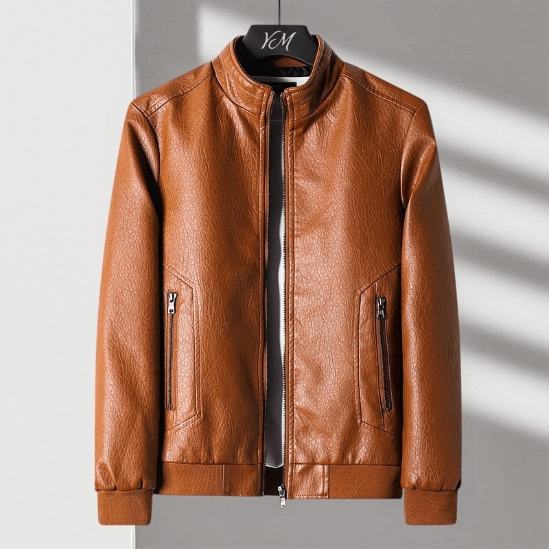 Matteo Verdi very elegant leather jacket for a sophisticated look