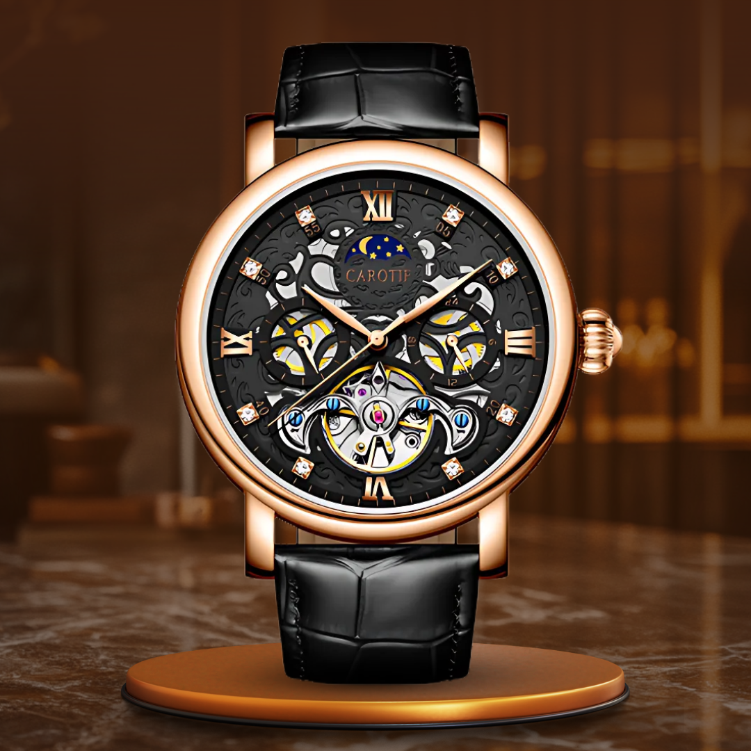 Elegant Leather Automatic Watch for Business