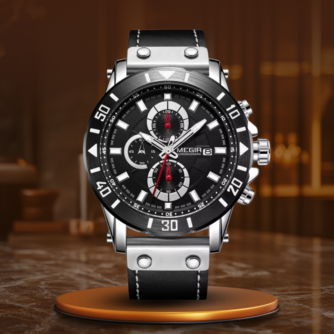 Elegant Leather Strap Quartz Watch